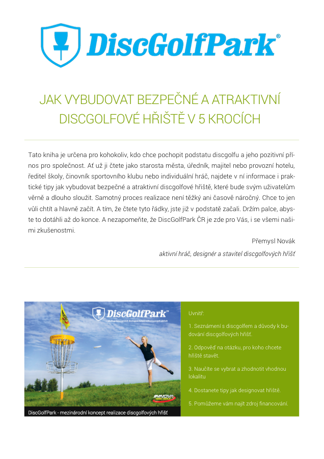 Ebook: Jak vybudovat bezpečné a atraktivní discgolfové hřiště v 5 krocích